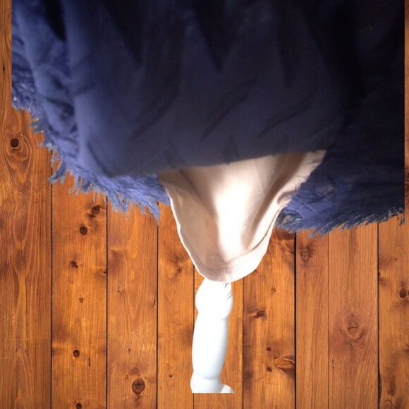 Anthropologie Women's Large Blue Short Sleeve Fringe Mini Dress New With Tags - Picture 5 of 9